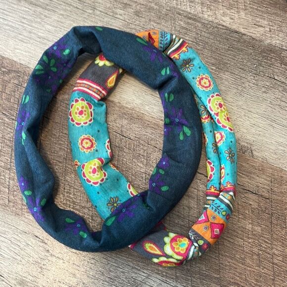 Headbands Set of 2 Elastic Floral - Picture 1 of 4